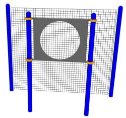 Round target on stands for the test "Throwing a tennis ball into the target (distance of 6 m)", hole diameter 90 cm M-0