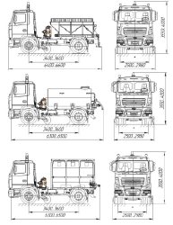 Combined road machine KDM-5550 on the basis of chassis MAZ 555025