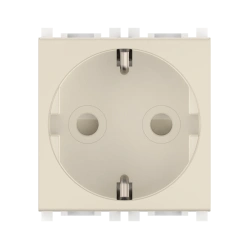 CADUCEUS ALING Experience flush-mounted socket outlet with grounding with blinds without centre screw 16A, 250V~, 2M, beige, art