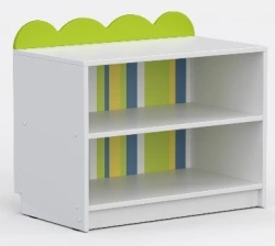 Low open cupboard mod.2 "Nevalyashki". Size (w x d x h): 700 x 400 x 500mm. With photo printing. (Furniture for kindergartens br