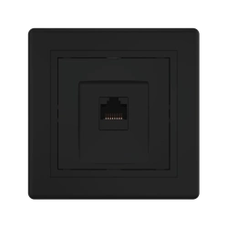 CADUCEUS ALING PRESTIGE Flush-mounted computer socket with Keystone RJ45 8P8C cat.6A UTP module, black (soft touch), art.