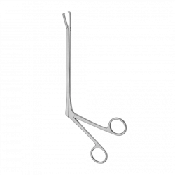 TSH-04-295-26 Vaginal forceps for foreign bodies, curved along rib No. 1, 260 mm