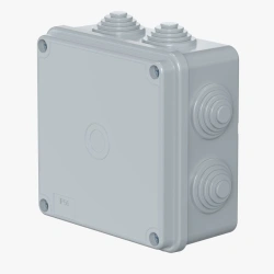 CADUCEUS ALING OG Junction box for open wiring 8 cable entries, 100x100x50, 500V~, IP56, grey, fastening