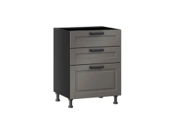 Type 4 LD.270140.000 Kitchen cabinet 600 with 3 drawers body (Black )