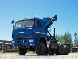 Special purpose vehicle with hydraulic loading crane of KMA type on the basis of KAMAZ 5350 and its modifications 51K12N-UA