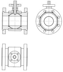 Ball shut-off and regulating flanged ball valve under electric actuator ??? DN 10-150 PN 1,6-8,0 MPa