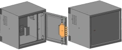 Reinforced wall-mounted distribution cabinet SHRNu-9U-710-BL