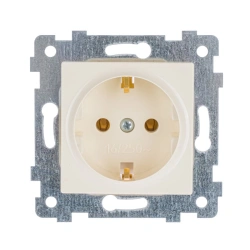 "AKSIOMA" Single socket outlet mechanism with s.c. socket w.c. wired. PC16-453 "ivory"