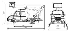 AGP-14T autohydro lift GAZ-33023 14M 200/250KG 8.4M