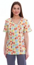 Women's working blouse No. B-13 for protection against general industrial pollution and mechanical actions (abrasion) made of co