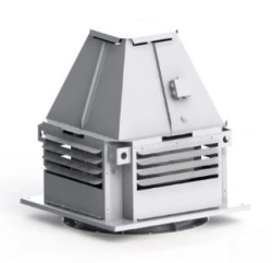 Roof radial smoke exhaust fans with side flow outlet