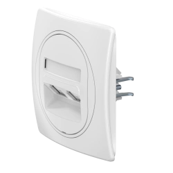 CADUCEUS ALING EON Flush-mounted double telephone socket 2xRJ12 6P4C, white, art. no. E613.00