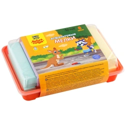 Coloured crayons for asphalt "Multi-Pulti" "Raccoon in Australia", 16pcs, 8 colours, plastic box