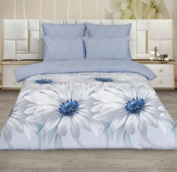 Bed linen for adults: in a set: duvet cover, sheets, pillowcase made of cotton fabrics with the trade mark
