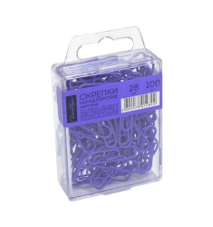 Paper clips 28 mm 100 pcs., purple