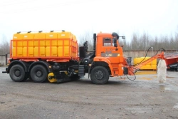 MKDU-3 combined road sweeping machine on KAMAZ-6520-V5 chassis