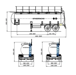 Semi-trailer-tank FOX TANK PPc 966697 configuration 01 for transporting dangerous goods