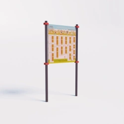 Information board with a description of the standards of the All-Russian physical culture and sports complex "Ready for Labour".