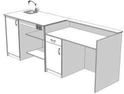 Demonstration table for chemistry, physics cabinet