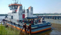 Tugboat. Tug motor ship-pusher "Ivan Milyutin" reg.no.247197