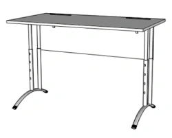 Desk 2-seater (pupil's table) adjustable with adjustable slope of the table top