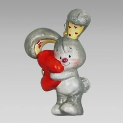 Handmade glass Christmas tree toy "Bunny with ears"