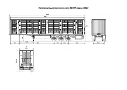 Semi-trailer for livestock transport of Tonar 9827 model with axles of TONAR models: 90422, 90424, 90431.