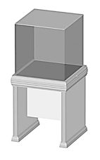 Horizontal display cabinet 644 x 644 x 1370 mm