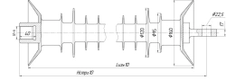Insulator fixing rod insulator with ribbed sheath made of organosilicon rubber FSPKr 70-3/0,6-P