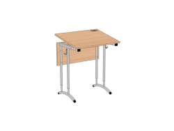 Pupil's table 1 seater, height and angle adjustable, round tube, ski arc SU-2.1RK.01.D