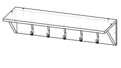Wall rack with shelf B 1 NS