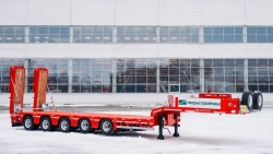 Semitrailer Tverstroimash 993951 modification 0021 variant - sliding platform with gangways