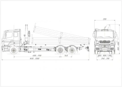 Dump trucks without CMU with diesel engine, GVW more than 20 tonnes, type 57542 modifications :57528N on KAMAZ mo chassis base