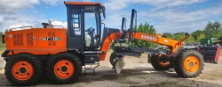Motor grader AG-180 with full-turn working equipment equipped with YaMZ-236M2-46 engine PJSC "Avtodizel", with axle leading.