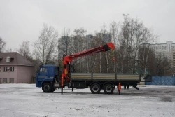 Special purpose vehicle with KMA type hydraulic loading crane on the basis of KAMAZ 65117 and its modifications 64K30G-LA