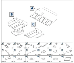 Set of metal guards for Mitsubishi ECLIPSE 4WD