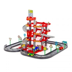 4-level car park with road and cars (red) (in box), article 44723