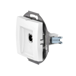 CADUCEUS ALING PRESTIGE Single flush-mounted aerial TV/FM socket, white, art. no. 6012I.0. 6012I.0 (mechanism)