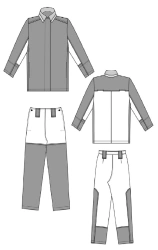 Special protective clothing:men's summer clothing for protection against sparks and splashes of molten metal made of n/linen sai
