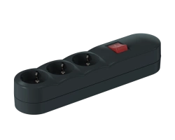 CADUCEUS ALING Connecting products 3x16A extension strip with 3,6kW switch, 250V~, anthracite, art. 4403.?