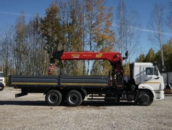 Special truck with KMA type hydraulic loading crane on the basis of KAMAZ 43118 and its modifications 41K01N-UH