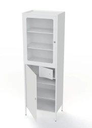 Single-leaf metal cabinet for treatment rooms with internal safe for storage of medicines SHMLD-01-"MEDM".