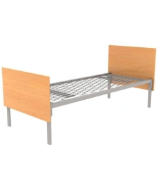Household single-drawer bed with backrests made of laminated wood chipboard (KM5-8)