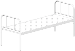 KF0-01-"MSC" (MSC-122M) - General hospital bed with single bed, without wheels, metal backrests, bed - steel sheet.