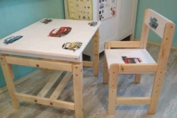 Set of children's wooden furniture