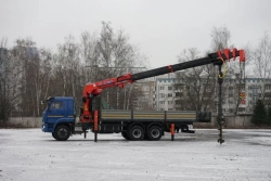 Special purpose vehicle with hydraulic loading crane of MKMA type on the basis of KAMAZ 65117 and its modifications 64K16G-LA