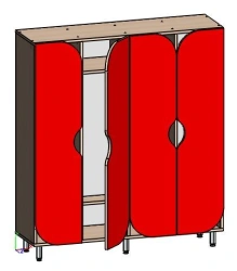 Cloakroom cupboard for children's clothes 4 sectional, SSKD-04