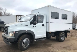 Vehicles for oil and gas well servicing type 37123, modification 37123E on the basis of GAZ C41R92 chassis.