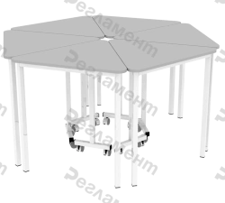 Modular table B4 400-2700x400-1200x350-950mm(WxHxH)