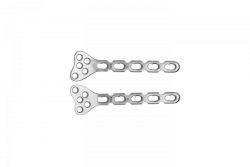 Radius plate with angular stability right/left (with 3,5/2,4 mm screws)